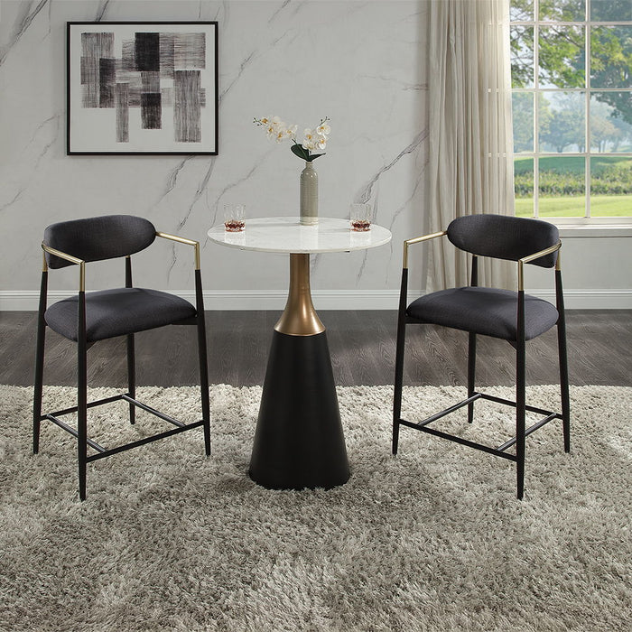 Jaramillo - Counter Height Table - Natural Marble Top & Black Finish