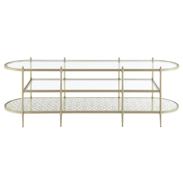 Zaba - TV Stand - Glass Top & Silver