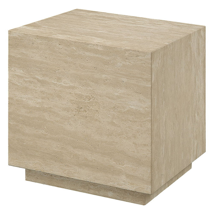 Deon - End Table - Beige Travertine