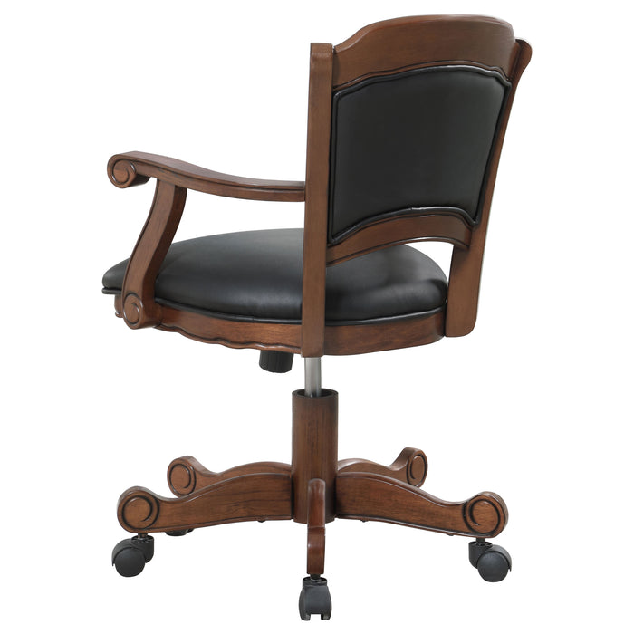 Turk Upholstered Swivel Dining and Game Chair Tobacco