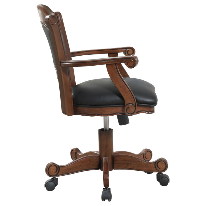 Turk Upholstered Swivel Dining and Game Chair Tobacco