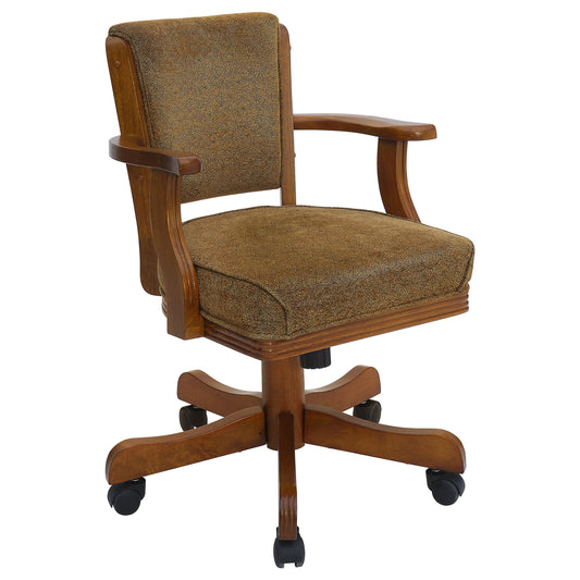 Mitchell Upholstered Swivel Dining and Game Chair Amber