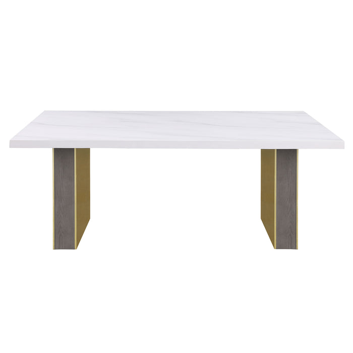 Carla 80-inch Cultured Carrara Marble Top Dining Table White