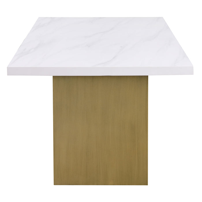 Carla 80-inch Cultured Carrara Marble Top Dining Table White