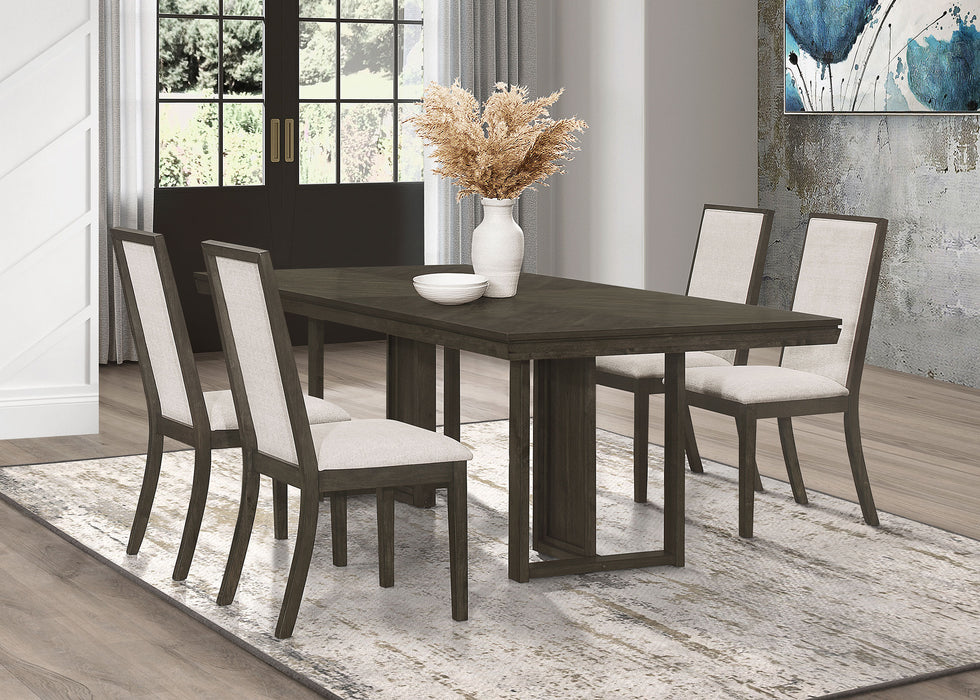 Kelly 5-piece Rectangular Dining Table Set Dark Grey