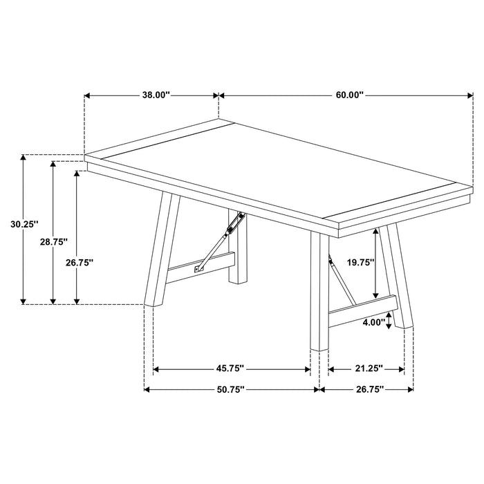 Newport 5-piece Rectangular Trestle Dining Table Set Black