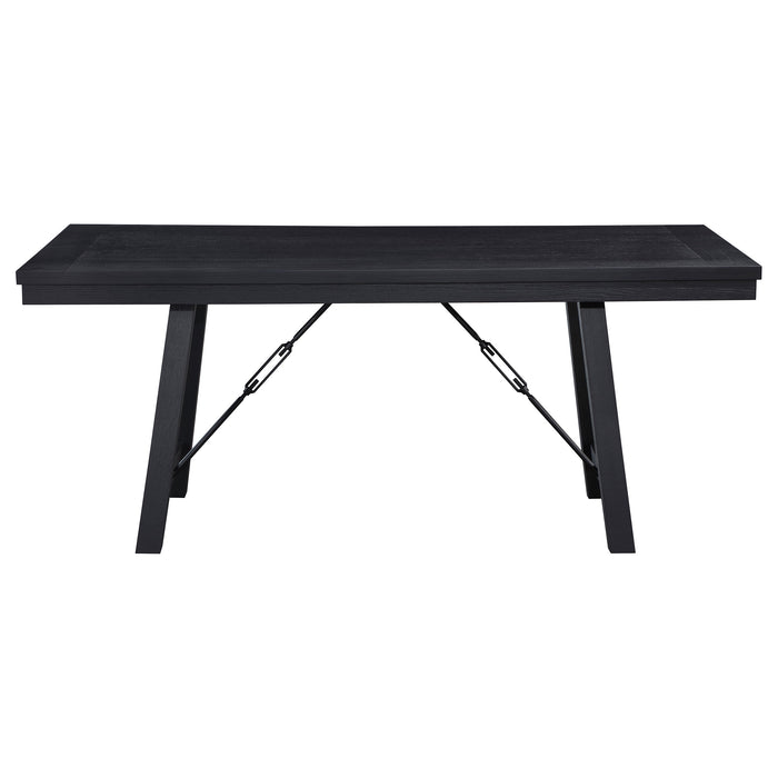 Newport 6-piece Rectangular Trestle Dining Table Set Black