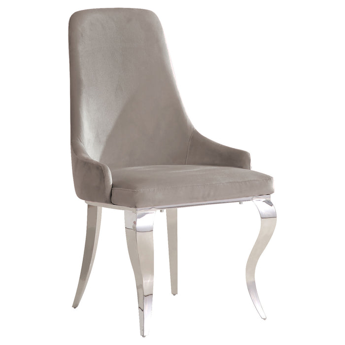 Antoine Velvet Upholstered Dining Side Chair Grey (Set of 2)