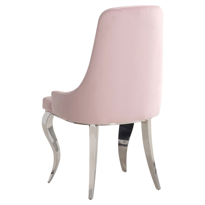 Antoine Velvet Upholstered Dining Side Chair Pink (Set of 2)