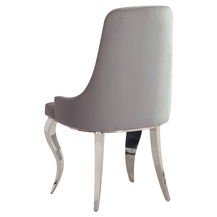 Antoine Velvet Upholstered Dining Side Chair Grey (Set of 2)