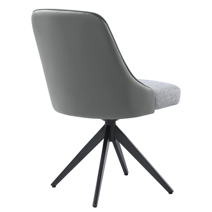 Paulita Upholstered Swivel Dining Side Chair Grey (Set of 2)