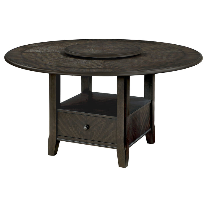 Twyla 5-piece Round Storage Base Dining Table Set Dark Cocoa