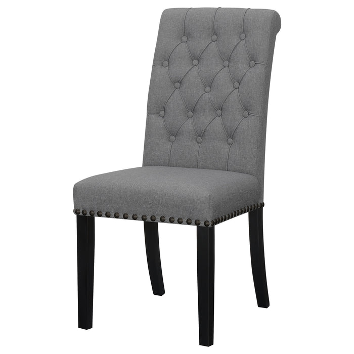 Alana Fabric Upholstered Dining Side Chair Grey (Set of 2)