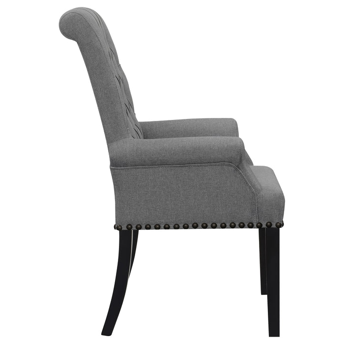 Alana Fabric Upholstered Dining Arm Chair Grey