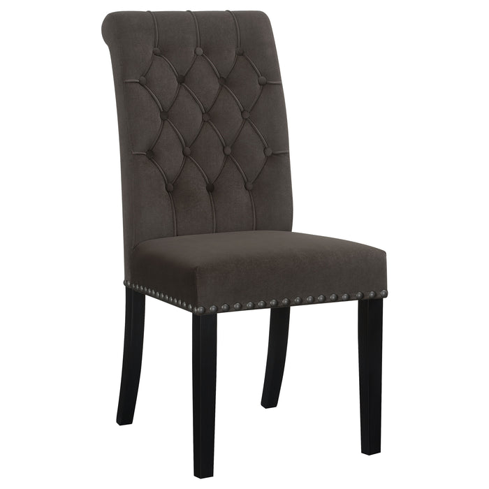 Alana Velvet Upholstered Dining Side Chair Brown (Set of 2)