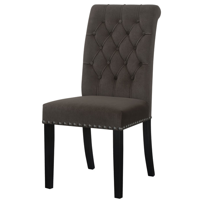Alana Velvet Upholstered Dining Side Chair Brown (Set of 2)
