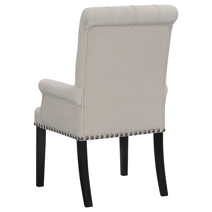Alana Velvet Upholstered Dining Arm Chair Sand
