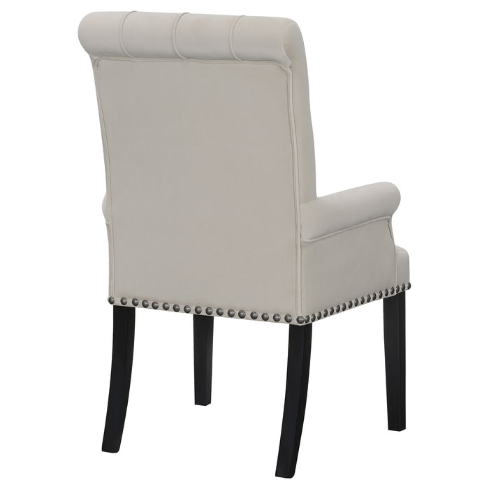 Alana Velvet Upholstered Dining Arm Chair Sand