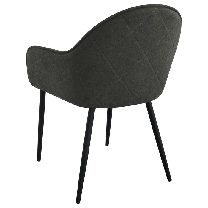 Emma Fabric Upholstered Dining Arm Chair Charcoal (Set of 2)