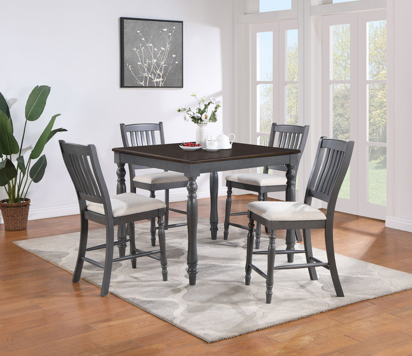 Wiley 5-piece Square Counter Height Dining Set Grey