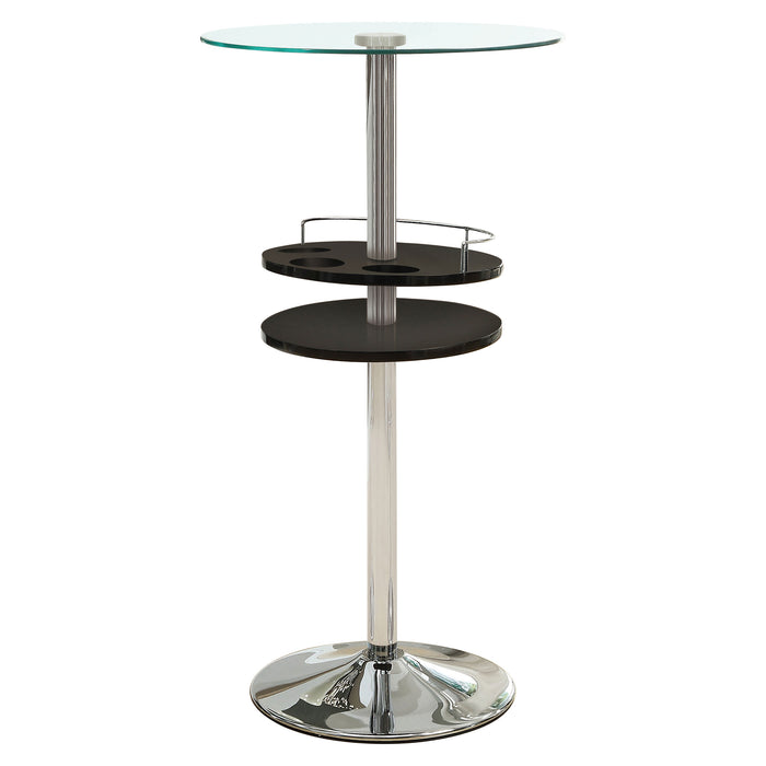 Gianella Round 24-inch Glass Top Bistro Bar Table Chrome