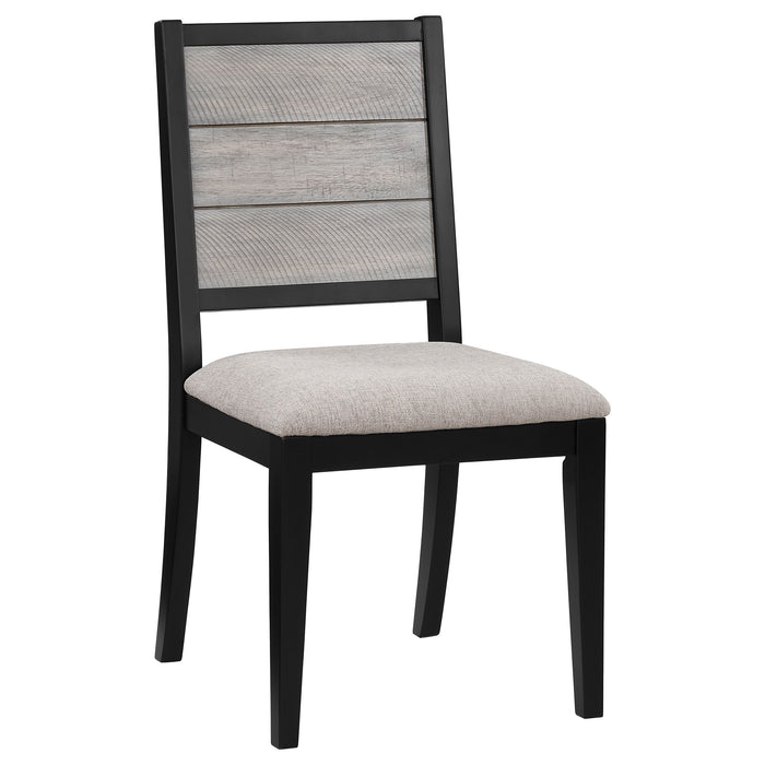 Elodie Wood Dining Side Chair Grey and Black (Set of 2)