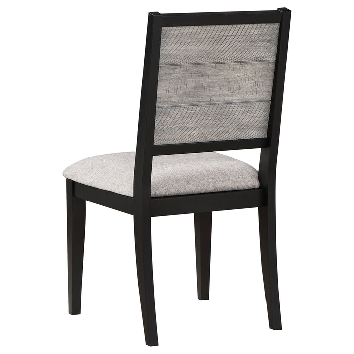 Elodie Wood Dining Side Chair Grey and Black (Set of 2)