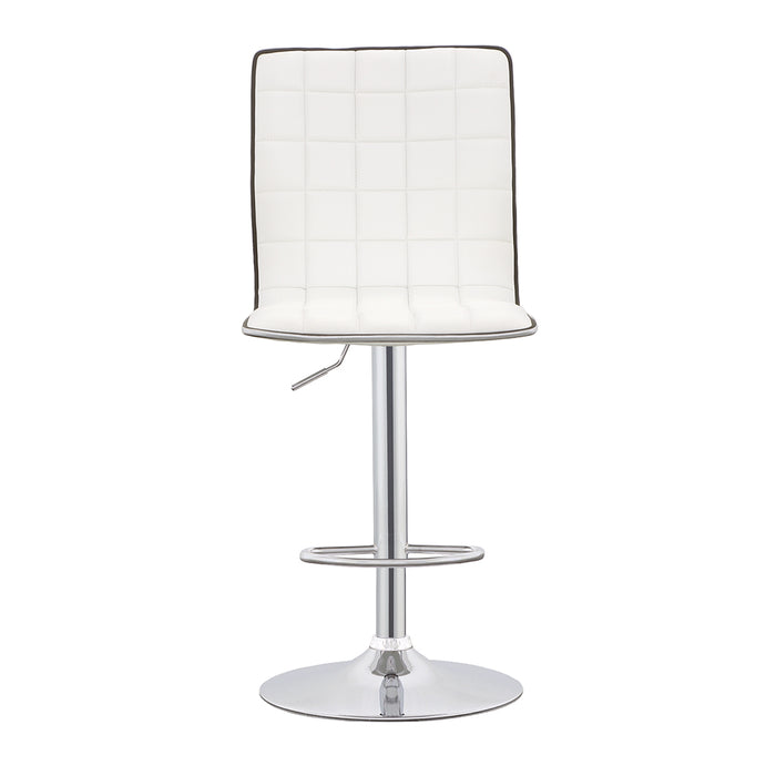 Ashbury Upholstered Adjustable Bar Stools White and Chrome (Set of 2)