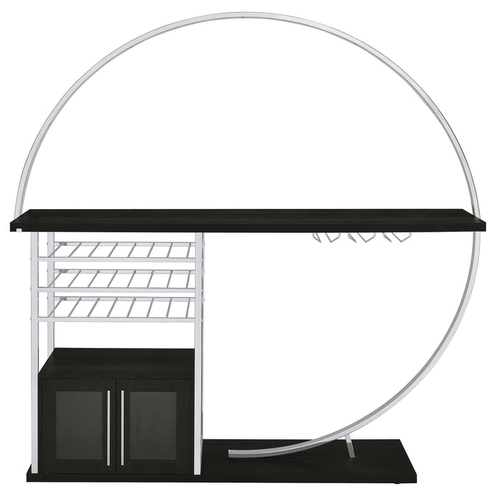 Risley 2-door Circular LED Home Bar Cabinet Dark Charcoal