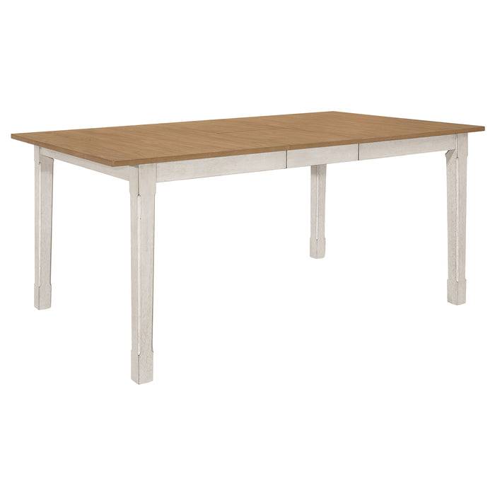 Kirby 71-inch Extension Leaf Dining Table Rustic Off White