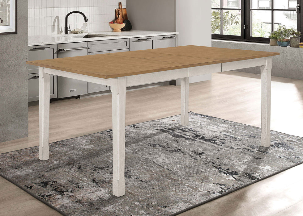 Kirby 71-inch Extension Leaf Dining Table Rustic Off White