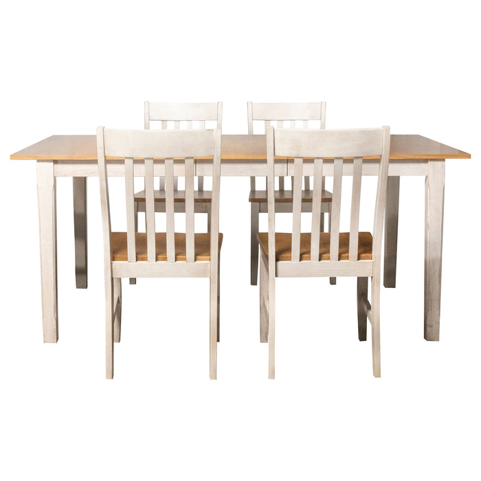 Kirby 5-piece Rectangular Dining Table Set Rustic Off White