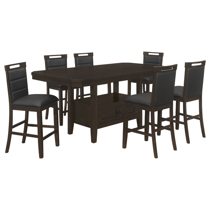 Prentiss 7-piece Butterfly Leaf Dining Table Set Cappuccino