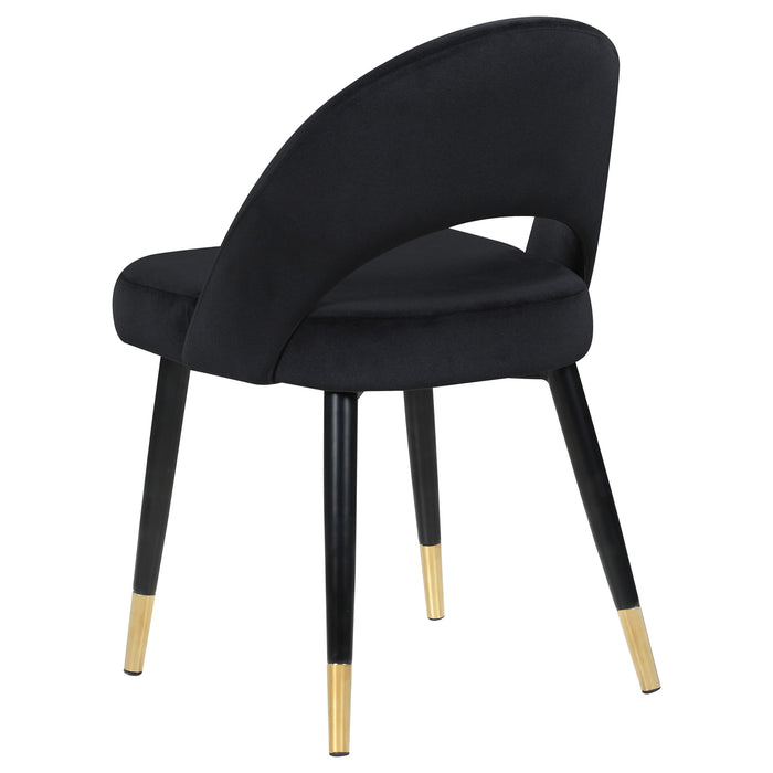 Lindsey Upholstered Dining Side Chair Black (Set of 2)