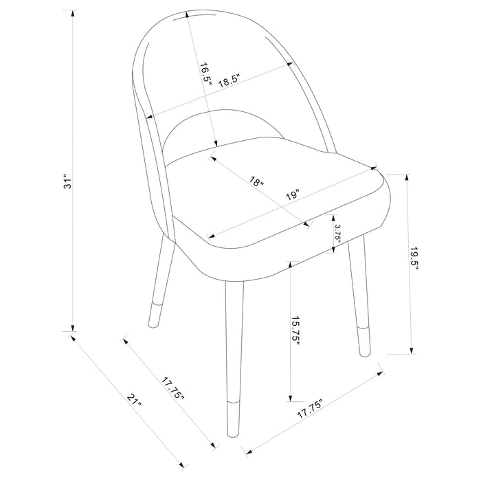 Lindsey Upholstered Dining Side Chair Black (Set of 2)