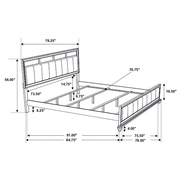 Barzini 5-piece Eastern King Bedroom Set Black