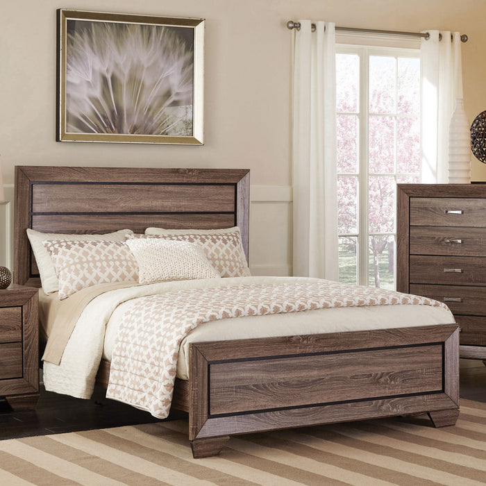 Kauffman Wood Queen Panel Bed Washed Taupe