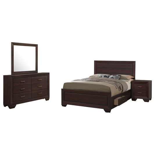 Kauffman 4-piece Eastern King Bedroom Set Dark Cocoa