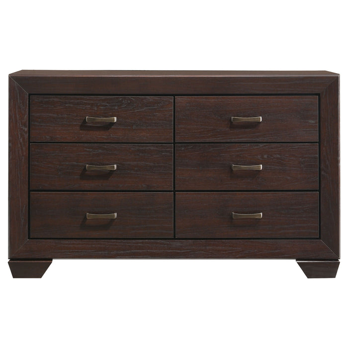 Kauffman 6-drawer Dresser Dark Cocoa