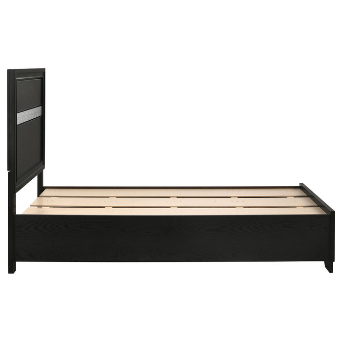 Miranda 51-inch Wood Twin Storage Panel Bed Black