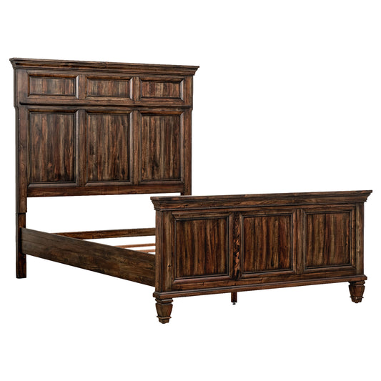 Avenue Wood California King Panel Bed Weathered Brown