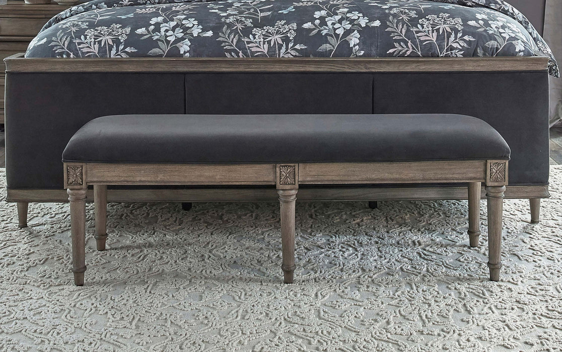 Alderwood Fabric Upholstered Bench French Grey