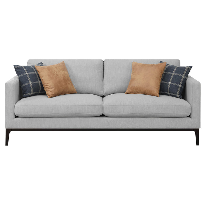 Apperson 3-piece Upholstered Track Arm Sofa Set Light Grey