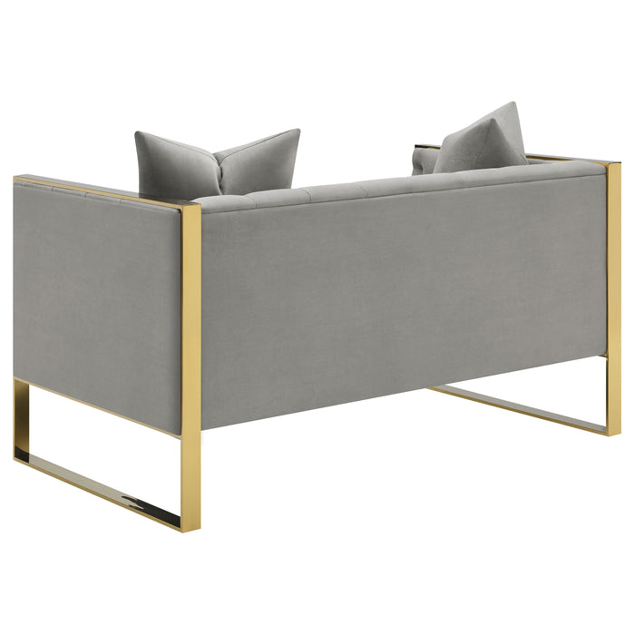 Eastbrook 3-piece Velvet Upholstered Tufted Sofa Set Grey
