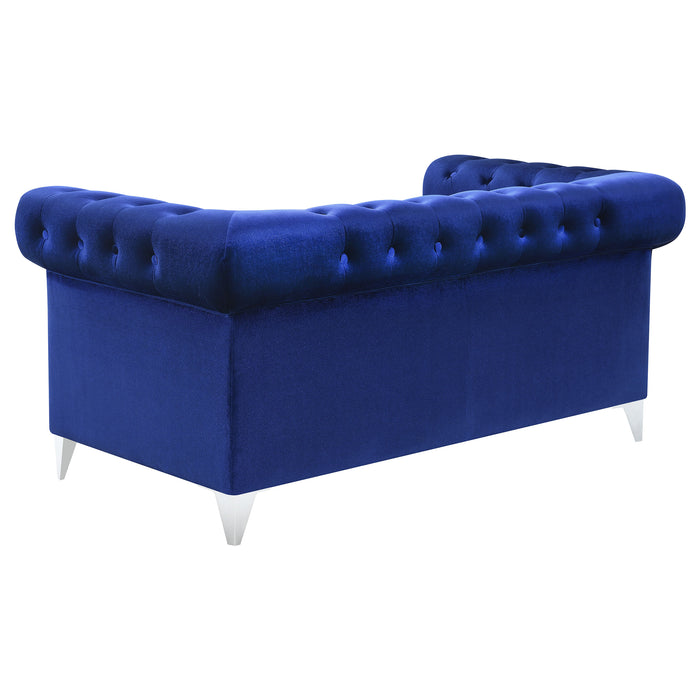 Bleker 2-piece Upholstered Tuxedo Arm Tufted Sofa Set Blue