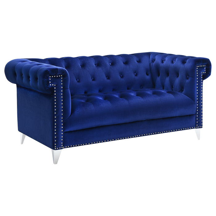 Bleker 3-piece Upholstered Tuxedo Arm Tufted Sofa Set Blue