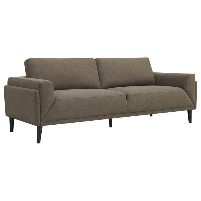 Rilynn 3-piece Upholstered Track Arm Sofa Set Brown
