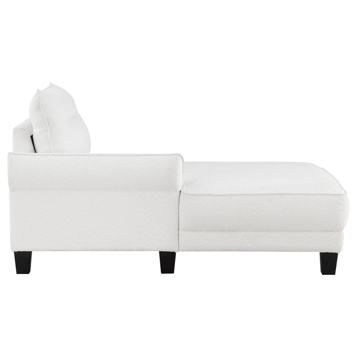 Caspian Upholstered Curved Arm Chaise Sectional Sofa White