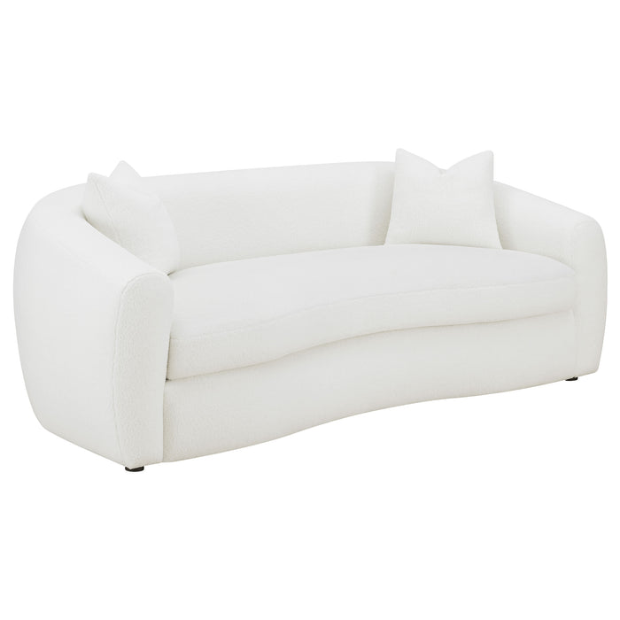 Isabella 3-piece Faux Sheepskin Upholstered Sofa Set Natural
