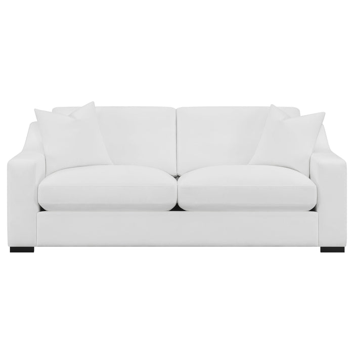 Ashlyn 3-piece Upholstered Sloped Arm Sofa Set White